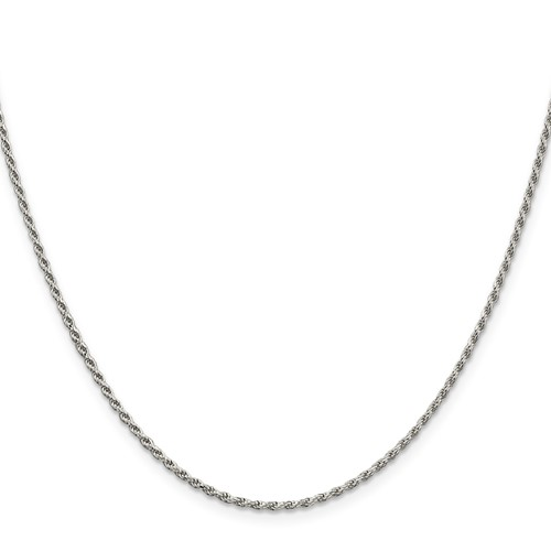 Sterling Silver 1.7MM Diamond Cut Rope Chain 18"