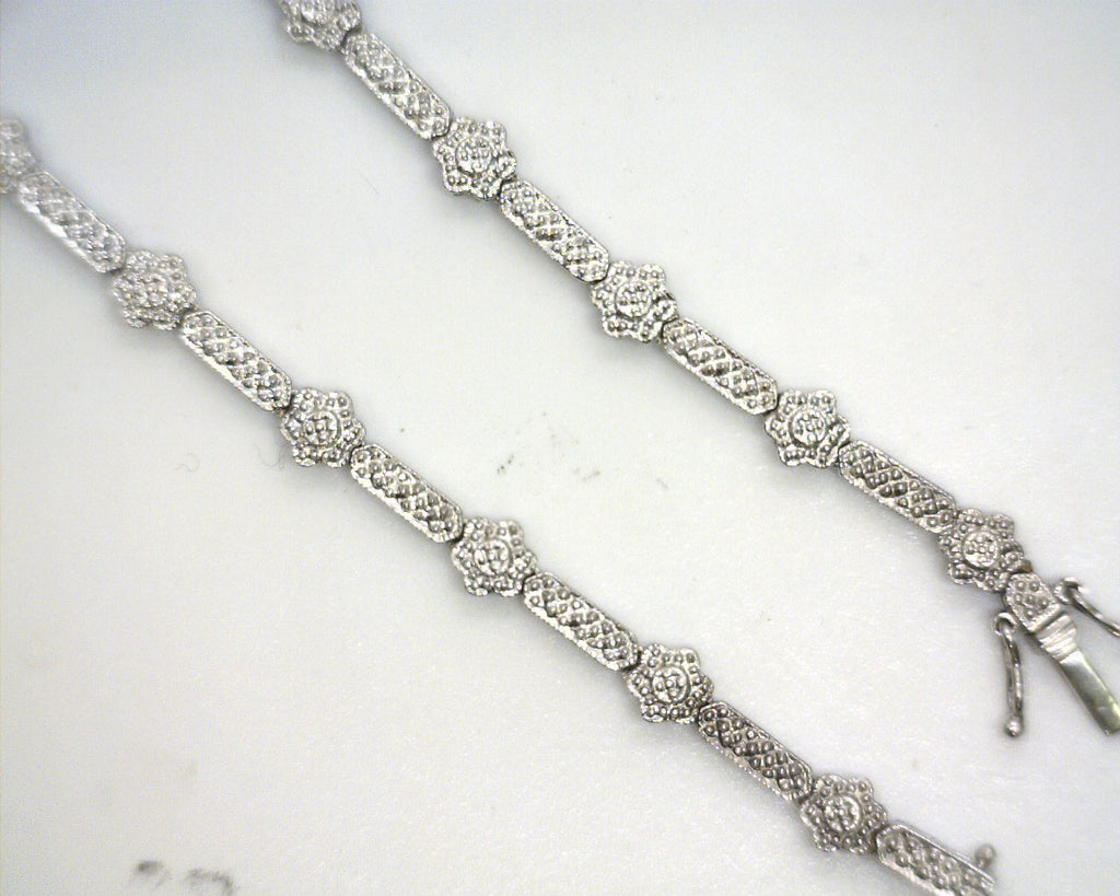 14K WG Flower Diamond Necklace 2.50 CT TW I-J I114.75"