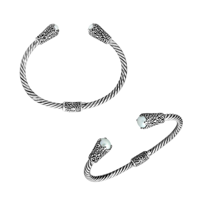 Sterling Silver Pearl Cuff Bracelet