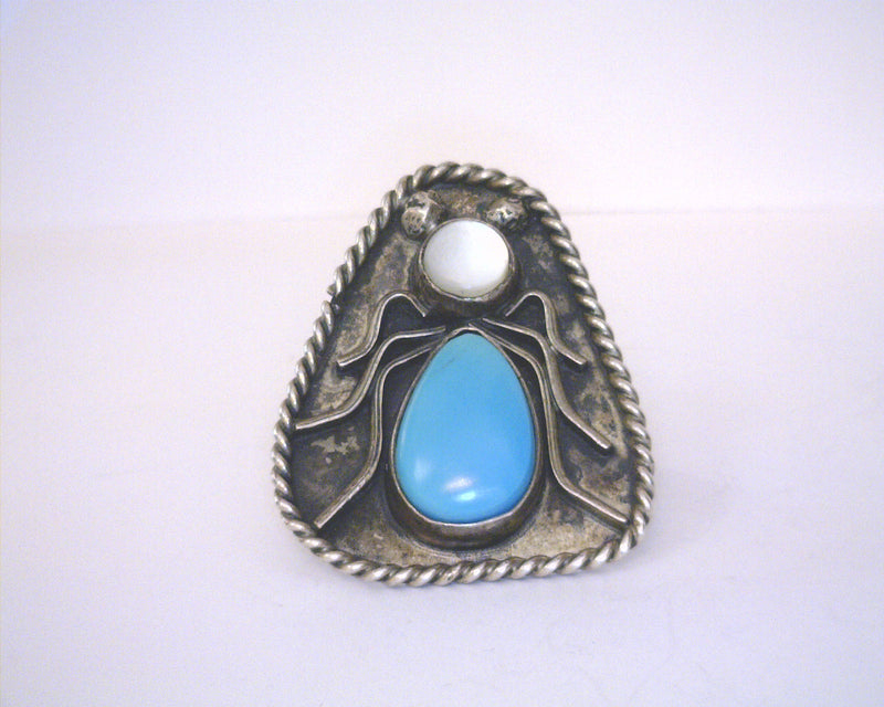 SS TURQUOISE/PEARL RING