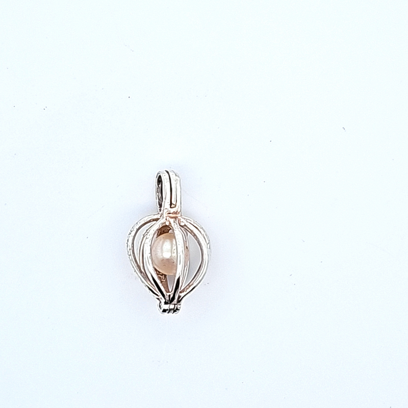 Sterling Silver Cage Pearl Pendant