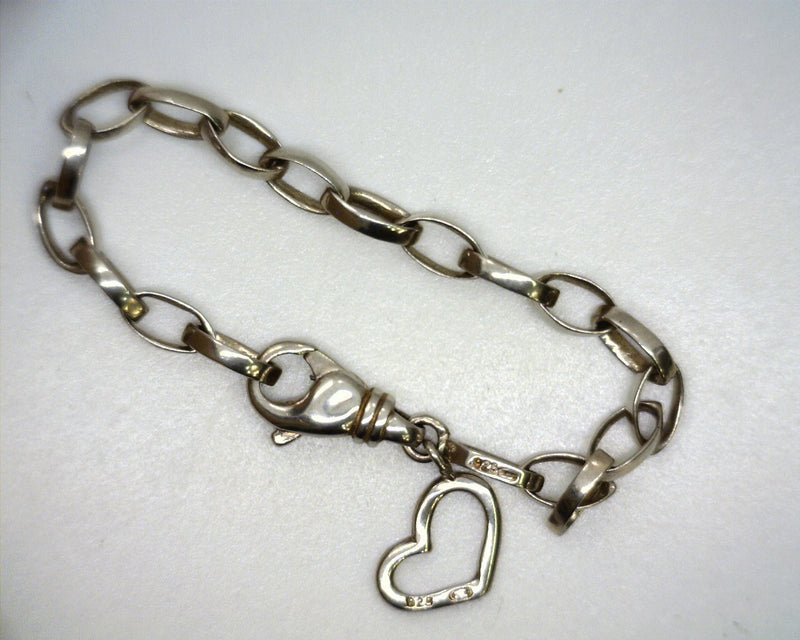 Sterling Silver Link Charm Bracelet 6